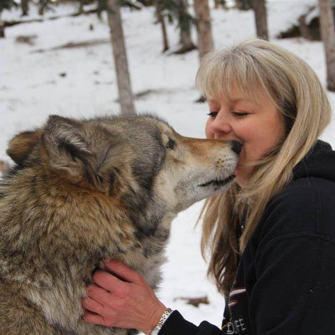 Woman with a wolf